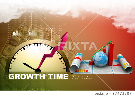 Business growth graph and  globe 37473207