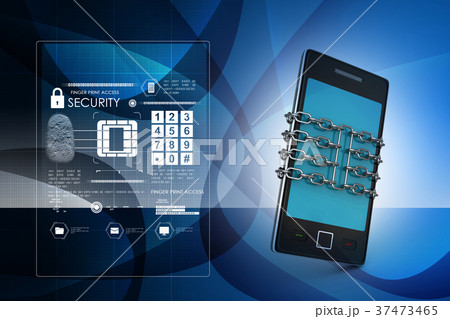 Smart phone with chain, safety concept 37473465
