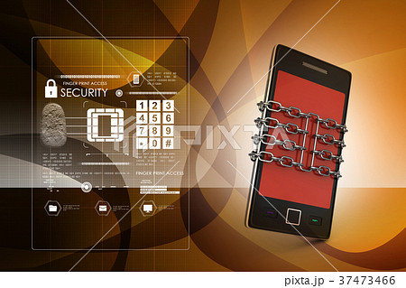 Smart phone with chain, safety concept 37473466
