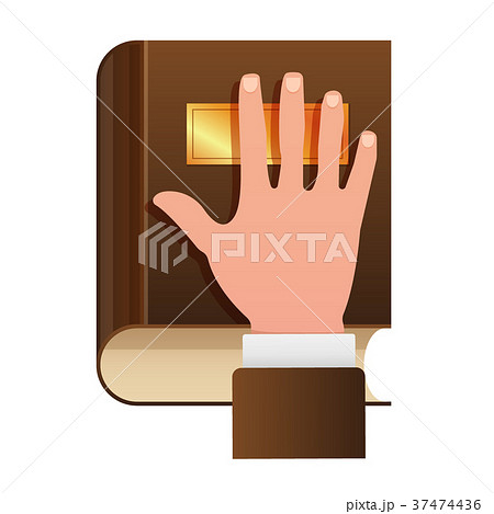 Hand on Constitution as Oath Concept Icon Hand on Constitution as Oath Concept Icon 37474436