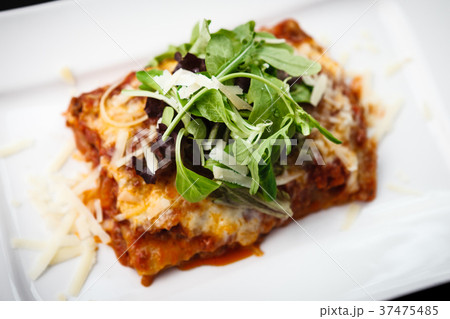 Lasagna with salad 37475485