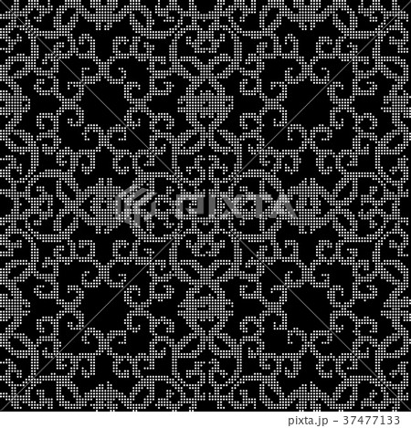 Halftone round black seamless pattern background 37477133
