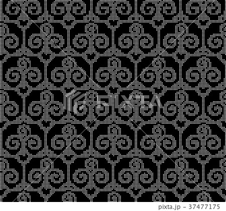 Halftone round black seamless pattern background 37477175