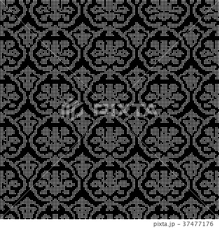 Halftone round black seamless pattern background 37477176