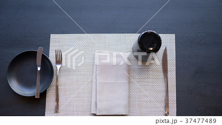 Top view of Table setting. Top view of Table setting. 37477489