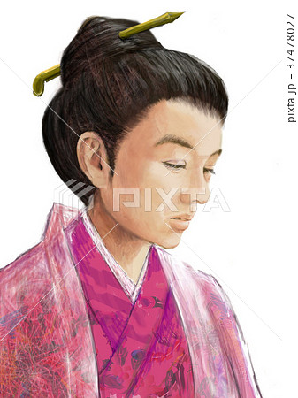 琉装の女性のイラスト素材