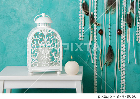 Bedroom decor on aquamarine 37478066