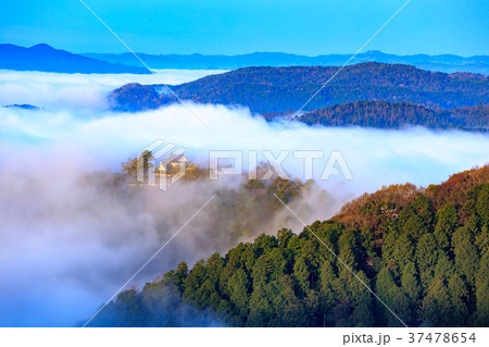 雲海から見える天空の山城　備中松山城　岡山県高梁市 37478654