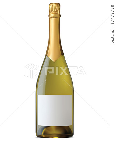 Champagne bottle with gold foil isolated. Vector Champagne bottle with gold foil isolated. Vector 37478728