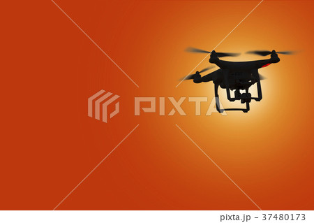 Silhouette of drone flying Silhouette of drone flying 37480173