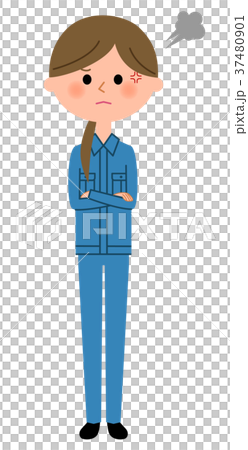 Women in work clothes get angry 37480901