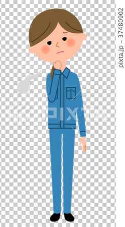 Woman sighing in work clothes 37480902