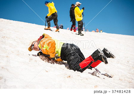 Learning to slip properly on a slope or glacier 37481428