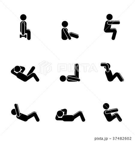 Exercises body workout stretching man stick figure Exercises body workout stretching man stick figure 37482602