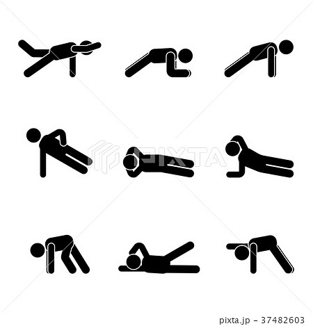 Exercises body workout stretching man stick figure 37482603