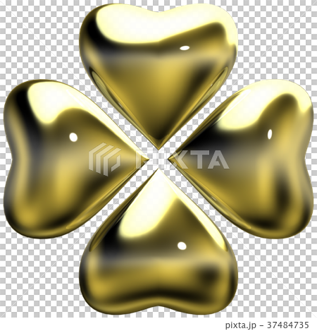 Heart Four-leaf clover cutout Gold Heart Four-leaf clover cutout Gold 37484735