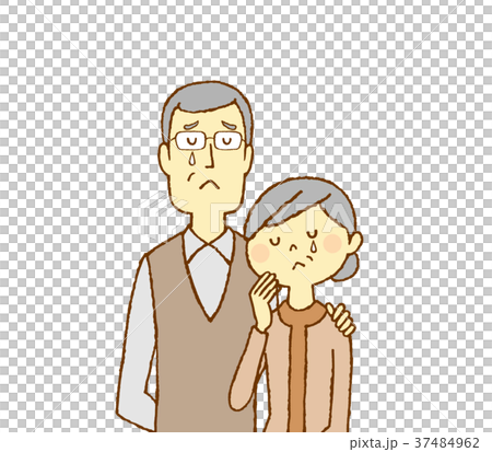 シニア夫婦　泣く 37484962