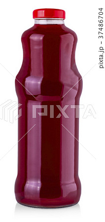 Bottle with juice isolated on white. 37486704