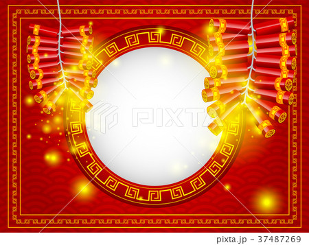 chinese happy new year firecracker with copy space 37487269