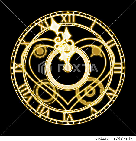 シンデレラの時計goldのイラスト素材