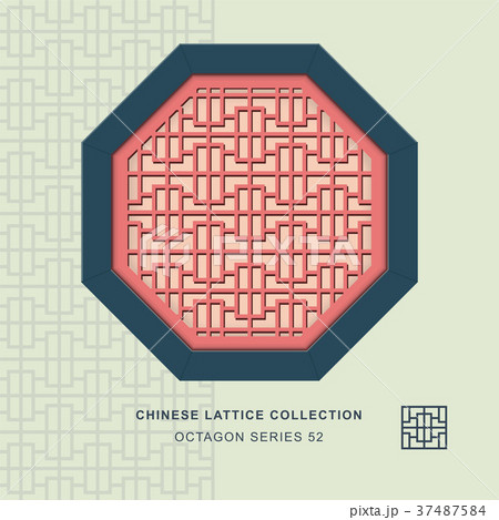 Chinese window tracery geometry isolated object 37487584