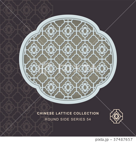 Chinese window tracery geometry isolated object 37487657