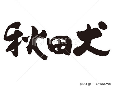 秋田犬 筆文字 のイラスト素材 3746