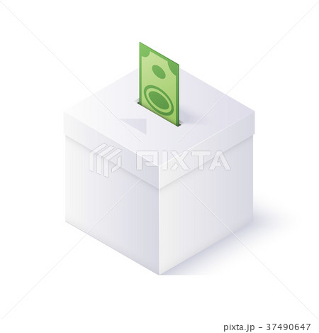 Donation box isolated on white background 37490647