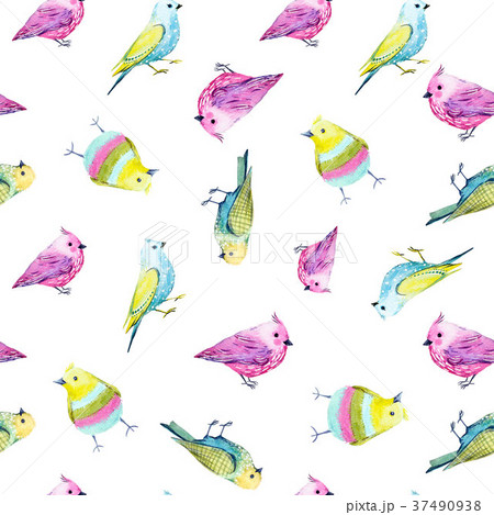 Watercolor bird pattern 37490938