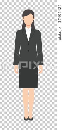 スーツ姿の女性 正面のイラスト素材