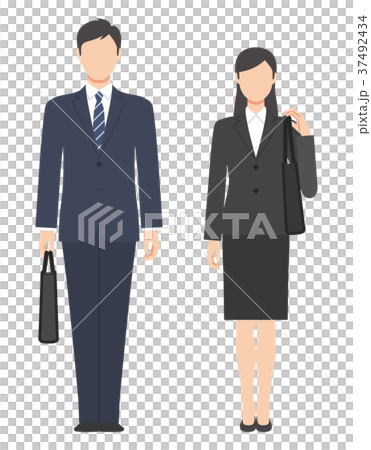 男人和女人穿著西裝一袋 男人和女人穿著西裝一袋 37492434