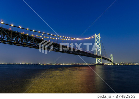明石海峡大橋　夜景 37492855