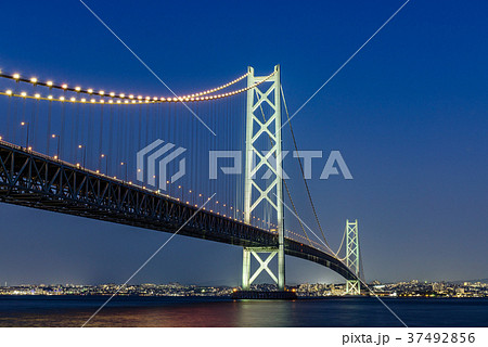 明石海峡大橋　夜景 37492856
