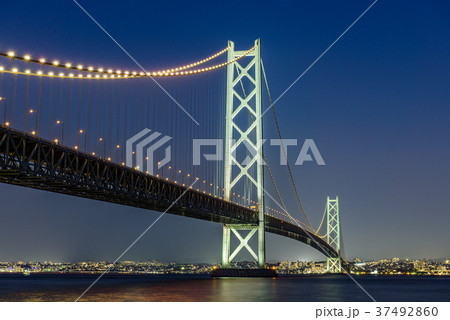 明石海峡大橋　夜景 37492860