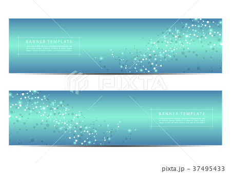 Science and technology banners. Molecule structure 37495433