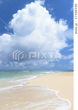 美しい沖縄のビーチと夏空 37496590