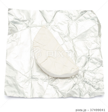 Piece of brie or camambert cheese on a white 37499041