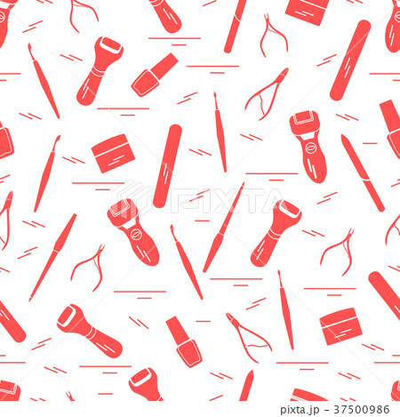 Seamless pattern with variety tools for manicure Seamless pattern with variety tools for manicure 37500986