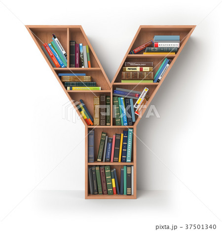 Letter Y. Alphabet in form of shelves with books 37501340