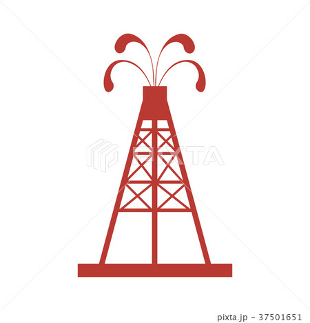 Stylized icon of the oil rig with fountains Stylized icon of the oil rig with fountains 37501651