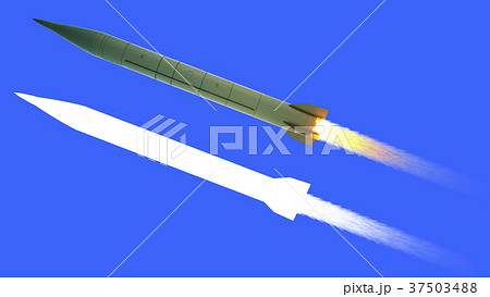 Nuclear ballistic rocket. Isolate. 3d rendering. 37503488