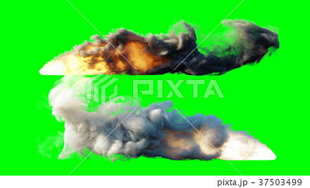 launch rocket isolate. Green screen. 3d rendering. 37503499