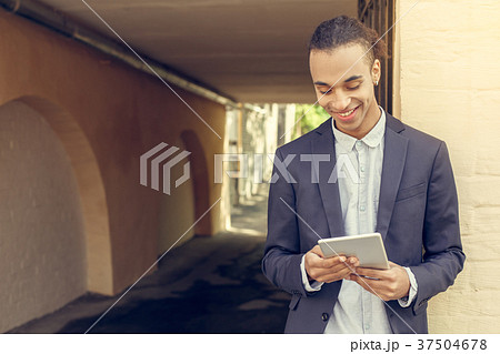 Young business man african descent outdoors style Young business man african descent outdoors style 37504678