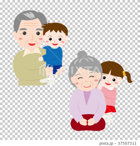 孫とおじいさんとおばあさん 37507311