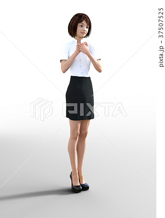 ビジネススーツの女性 perming 3DCG イラスト素材 ビジネススーツの女性 perming 3DCG イラスト素材 37507525