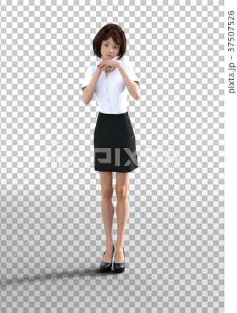 婦女燙髮商務套裝的3DCG插圖 婦女燙髮商務套裝的3DCG插圖 37507526