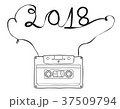 2018 happy new year, Musicassette  hand drawn 37509794
