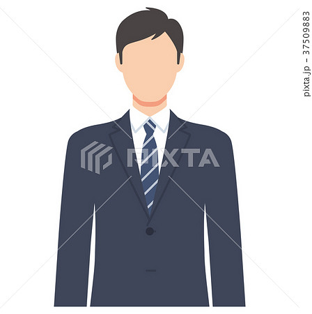 スーツ姿の男性 正面 上半身のイラスト素材