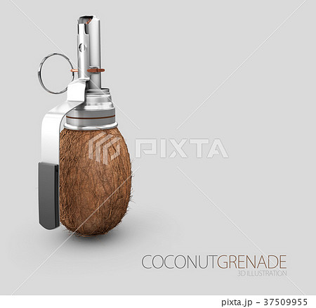 3d Illustration of coconut grenade isolated on 37509955