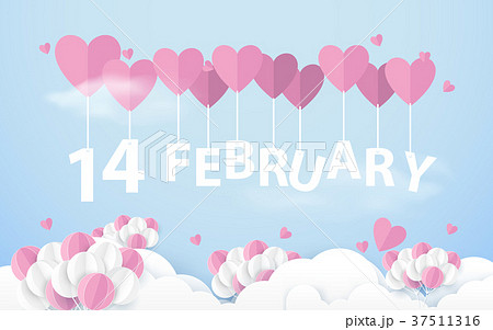 14 February hanging with Pink Heart Balloons. 37511316